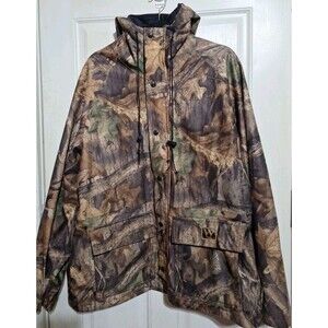 Vintage Walls Outdoors Hooded Camouflage Jacket Size Large